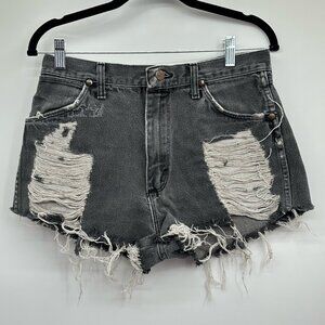 Furst of a Kind Upcycled Cut Off Western Cowgirl Ripped Distressed Shorts